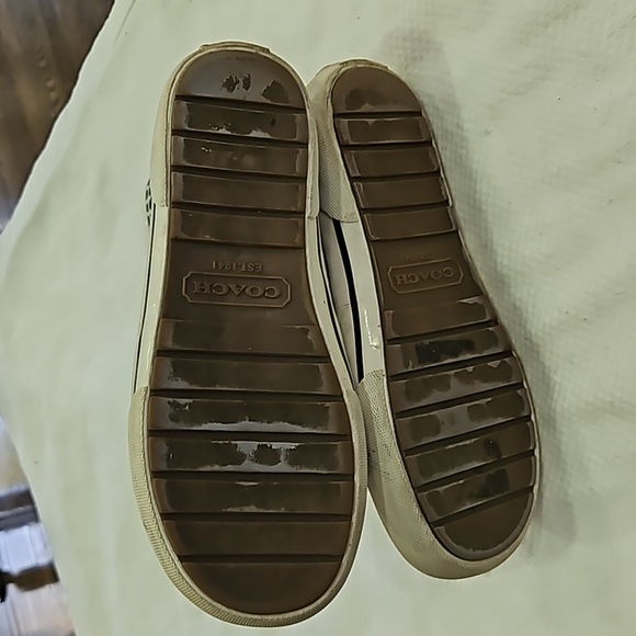 Coach Ursula white/black monogram rainboots sz7B #1720 - Picture 4 of 7